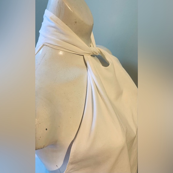 Chic White Halter Top with Knot Detail - Picture 7 of 14